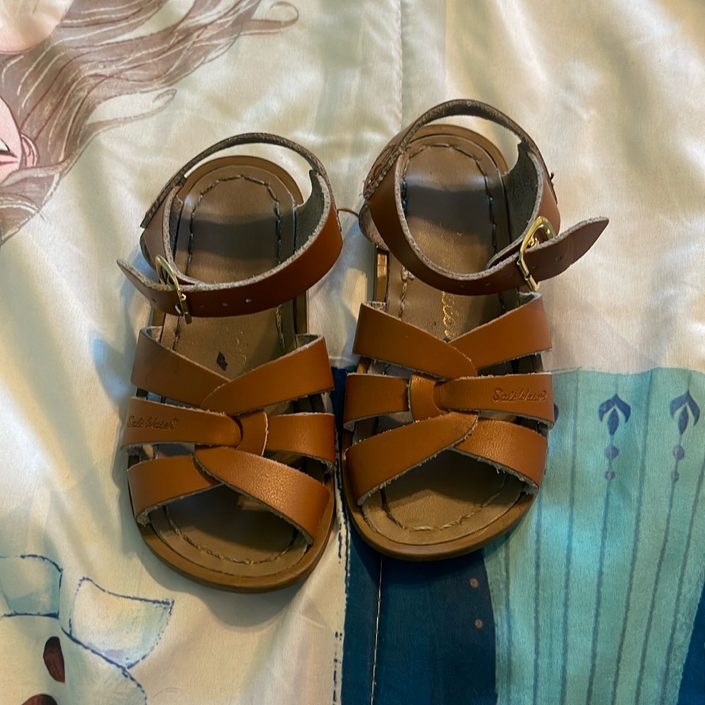 Salt water tan sandals size 8